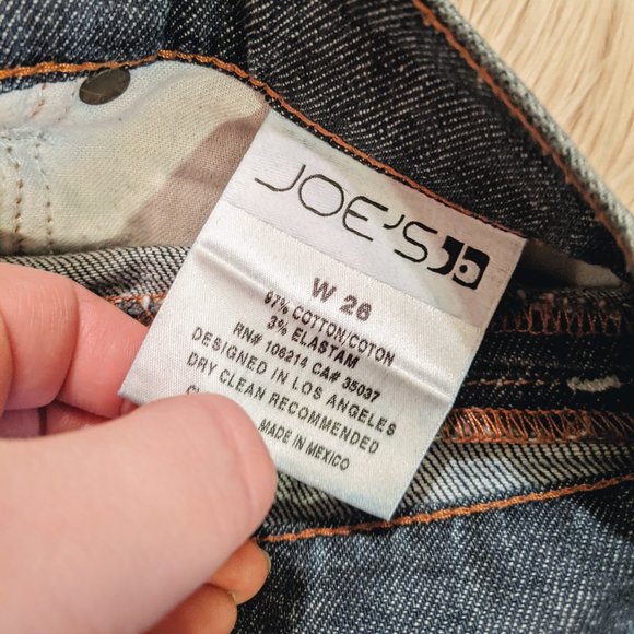 Joe's Jeans Mid-Rise Medium Wash Distressed Shorts - Picture 4 of 7